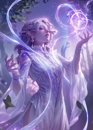 Astraia Dreambinder: A Celestial Fantasy Art Print - Premium Wooden Framed Poster. Ready to Hang.