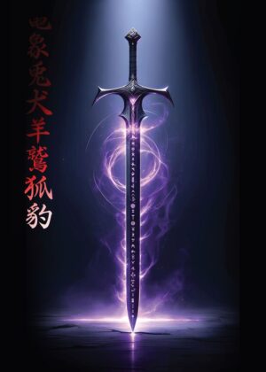 Demon Slayer Sword: Dark Fantasy Artwork Print - Premium Wooden Framed Poster. Ready to Hang.