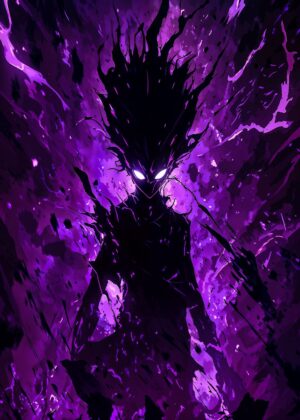 Dark Knight: A Masterpiece of Purple Hues - Premium Wooden Framed Poster. Ready to Hang.