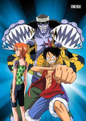 One Piece: Straw Hats vs. Arlong - Dynamic Anime Artwork - Premium Wooden Framed Poster. Ready to Hang.