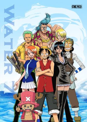 One Piece Water 7 Anime Art Print - Premium Wooden Framed Poster. Ready to Hang.
