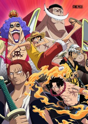 One Piece Marineford War Artwork Print - Premium Wooden Framed Poster. Ready to Hang.