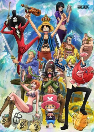 One Piece Treasure Hunt: Vibrant Anime Artwork Print - Premium Wooden Framed Poster. Ready to Hang.