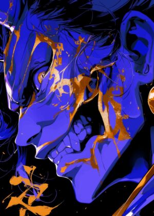 Demonic Anime Character Art Print - Premium Wooden Framed Poster. Ready to Hang.