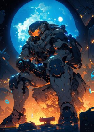 Space Marine: Guardian of the Cosmos - Premium Wooden Framed Poster. Ready to Hang.