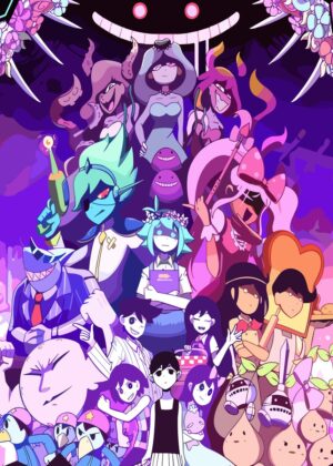 Vibrant Anime Character Group Art Print - Premium Wooden Framed Poster. Ready to Hang.