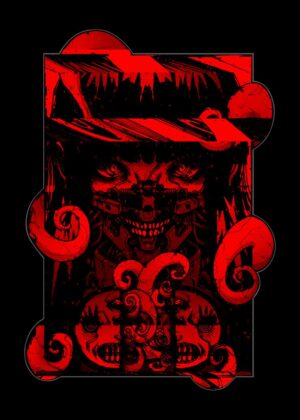 Cyberpunk Demon Girl: Digital Art Print - Premium Wooden Framed Poster. Ready to Hang.