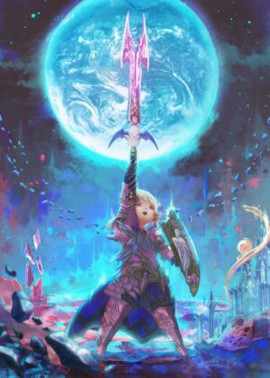 Fantasy Paladin Artwork: Celestial Battle - Premium Wooden Framed Poster. Ready to Hang.