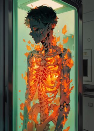 Flowers of the Dead: A Haunting Digital Art Print - Premium Wooden Framed Poster. Ready to Hang.