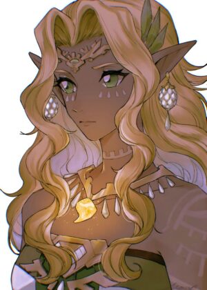 Golden Elf: Fantasy Art Print - Premium Wooden Framed Poster. Ready to Hang.