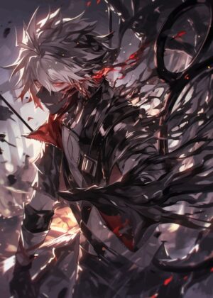 TOKYO Anime Character Art Print: Dark Fantasy Style - Premium Wooden Framed Poster. Ready to Hang.