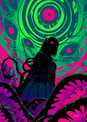 Lost to the Alter: A Psychedelic Journey into the Unknown - Premium Wooden Framed Poster. Ready to Hang.