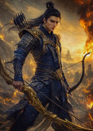 Warrior Archer: Epic Fantasy Art Print - Premium Wooden Framed Poster. Ready to Hang.