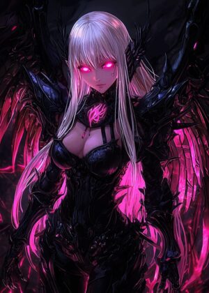 Dark Angel Anime Art Print - Premium Wooden Framed Poster. Ready to Hang.