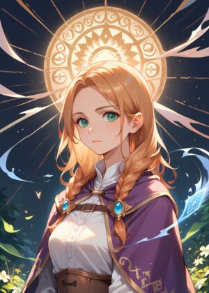 Natari Flint: Spark Wielder - Anime Art Print - Premium Wooden Framed Poster. Ready to Hang.