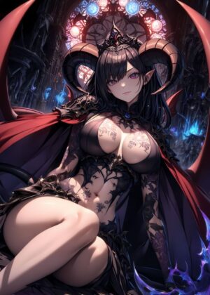 Demon Queen Anime Art Print - Premium Wooden Framed Poster. Ready to Hang.