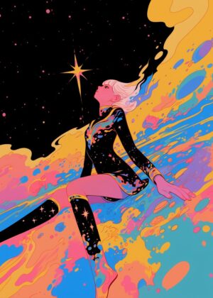 Cosmic Dreamscape: A Space-Themed Art Print - Premium Wooden Framed Poster. Ready to Hang.