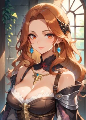 Eyme Borrell: Anime Girl Art Print - Premium Wooden Framed Poster. Ready to Hang.
