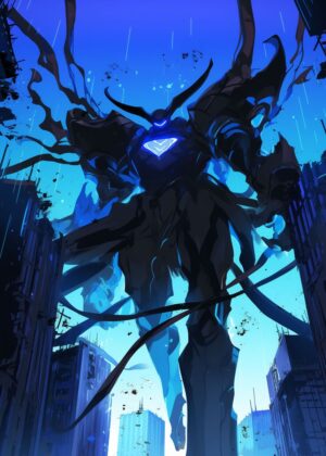 Giant Robot Dominating Cityscape Artwork - Premium Wooden Framed Poster. Ready to Hang.