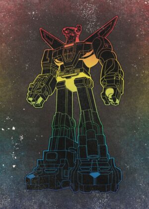 Voltron No. 4: Retro Robot Art Print - Premium Wooden Framed Poster. Ready to Hang.
