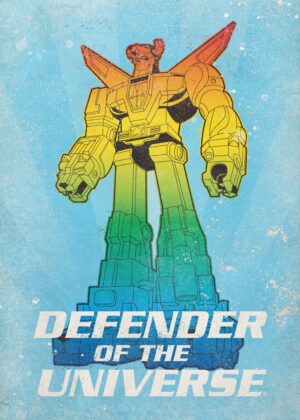 Voltron Defender of the Universe Rainbow Art Print - Premium Wooden Framed Poster. Ready to Hang.