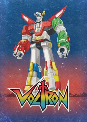 Voltron: Retro Robot Artwork Print - Premium Wooden Framed Poster. Ready to Hang.
