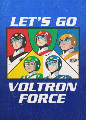 Retro Voltron Force Illustration - Premium Wooden Framed Poster. Ready to Hang.