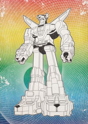 Voltron № 11: Retro Robot Art Print - Premium Wooden Framed Poster. Ready to Hang.