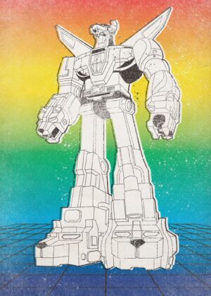 Voltron № 13: Retro 80s Anime Robot Art Print - Premium Wooden Framed Poster. Ready to Hang.
