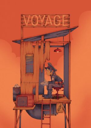 Voyage Ahoy! - Whimsical Adventure Art Print - Premium Wooden Framed Poster. Ready to Hang.