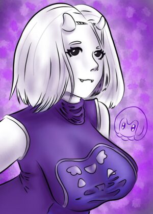 Toriel Undertale Fanart by Visco - Premium Wooden Framed Poster. Ready to Hang.