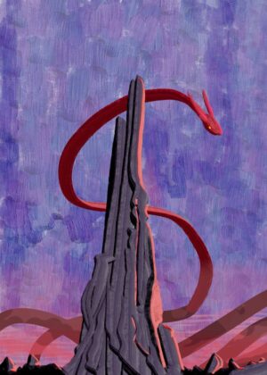Red Dragon Ascending: Fantasy Art Print - Premium Wooden Framed Poster. Ready to Hang.