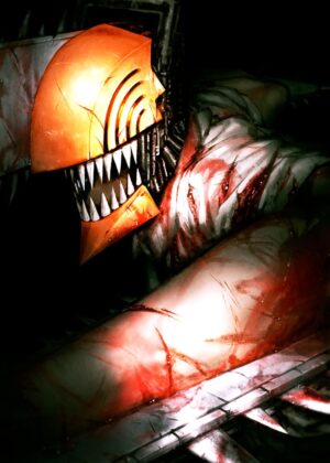 Chainsaw Devil: Digital Art Print - Premium Wooden Framed Poster. Ready to Hang.
