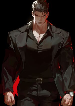 Dark Suit Man: A Powerful and Stylish Artwork - Premium Wooden Framed Poster. Ready to Hang.