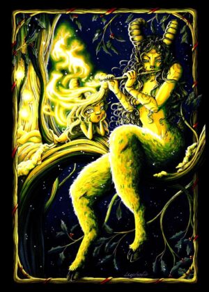 A Christmas Melody: Whimsical Winter Fantasy Art Print - Premium Wooden Framed Poster. Ready to Hang.