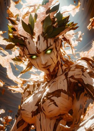 Glowing Eyes of the Forest Nymph - Premium Wooden Framed Poster. Ready to Hang.