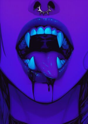 Neon Nights: A Taste of the Unexpected - Premium Wooden Framed Poster. Ready to Hang.