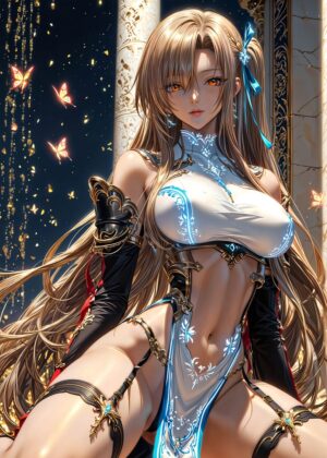Stunning Anime Girl Art Print - Premium Wooden Framed Poster. Ready to Hang.