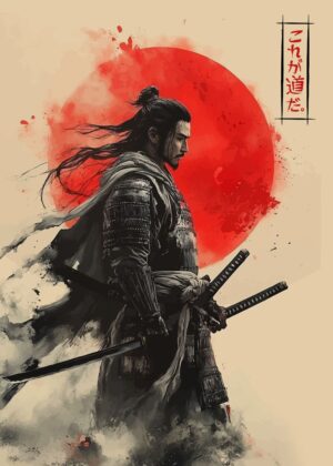 Samurai Warrior: A Symbol of Strength and Honor - Premium Wooden Framed Poster. Ready to Hang.