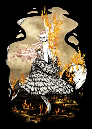 Infected Wings: A Dark Fairy Tale - Premium Wooden Framed Poster. Ready to Hang.