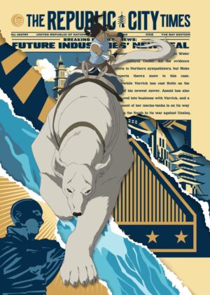 Avatar: The Legend of Korra - Republic City Artwork - Premium Wooden Framed Poster. Ready to Hang.