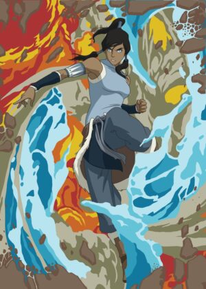 Avatar Korra: Master of the Elements - Premium Wooden Framed Poster. Ready to Hang.