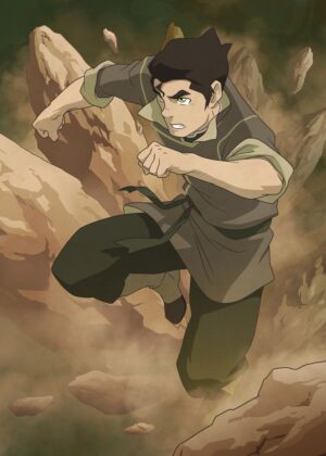 Bolin Earthbending Action Artwork - Premium Wooden Framed Poster. Ready to Hang.
