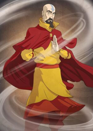 Tenzin Airbending Master Artwork - Premium Wooden Framed Poster. Ready to Hang.