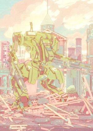 War Keeper: A Post-Apocalyptic Vision - Premium Wooden Framed Poster. Ready to Hang.