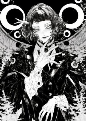 Dark Anime Character Art Print - Premium Wooden Framed Poster. Ready to Hang.