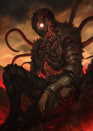 Dark Creature Digital Art Print - Premium Wooden Framed Poster. Ready to Hang.