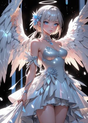 Angelic Beauty: A Celestial Masterpiece - Premium Wooden Framed Poster. Ready to Hang.