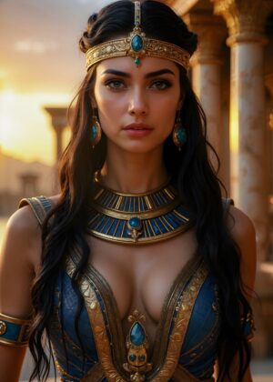 Egyptian Queen: A Regal Portrait - Premium Wooden Framed Poster. Ready to Hang.
