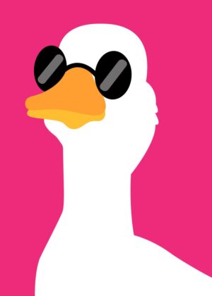 Cool Goose Anime Style Art Print - Premium Wooden Framed Poster. Ready to Hang.